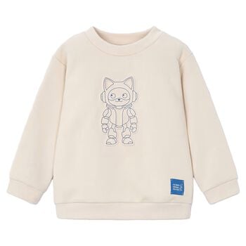 Boys Beige Robot Sweatshirt