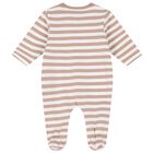 ملابس أطفال من القطن باللونين البني والأبيض على شكل دب تيدي (عبوة من قطعتين), 1, hi-res