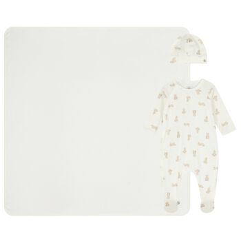 Ivory Teddy Bear Babygrow Gift Set