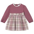 Younger Girls Red & Beige Plaid Dress, 2, hi-res