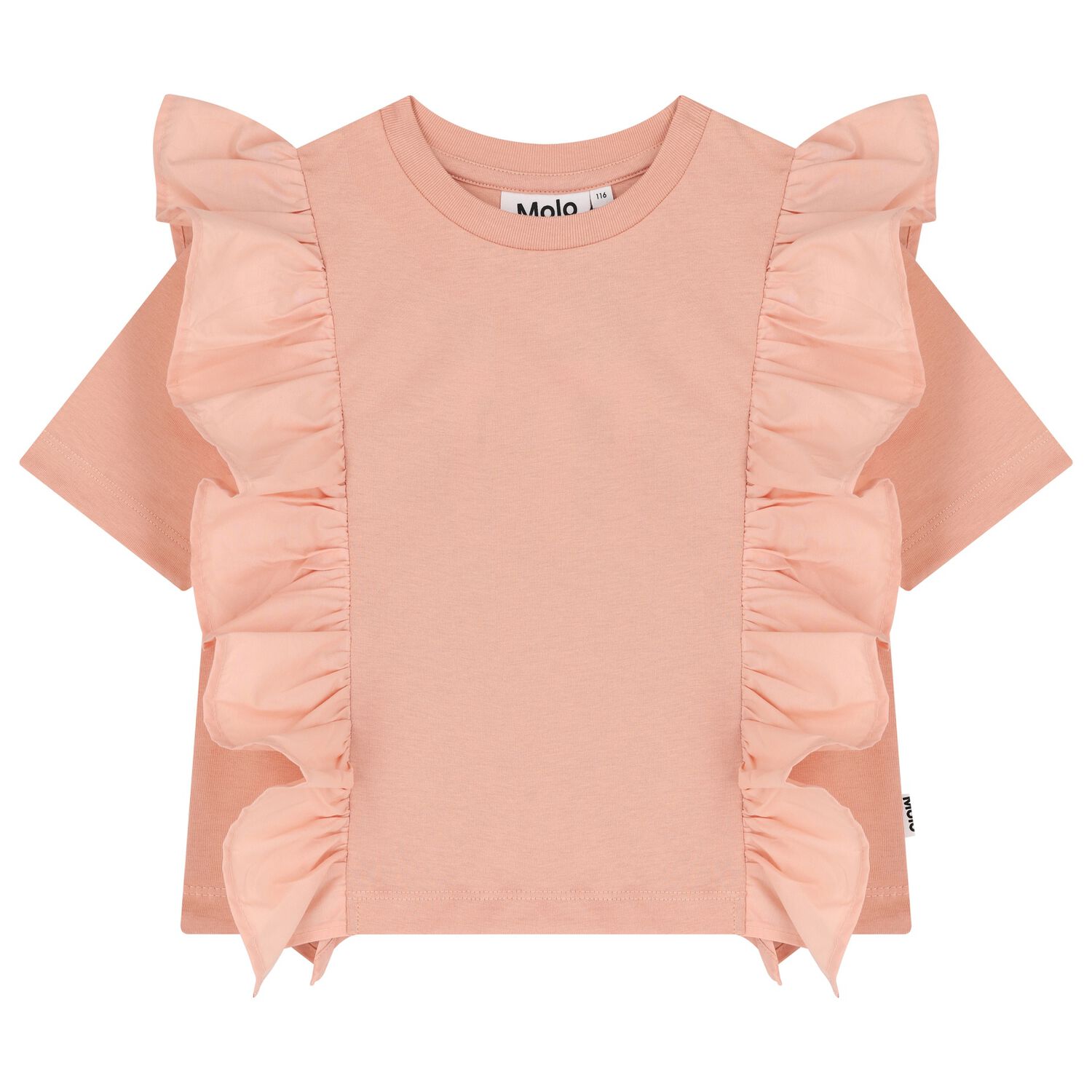 Girls Pink Ruffle T-Shirt, 1, hi-res image number null