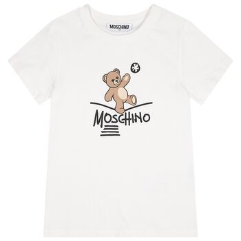 White Teddy Bear Logo T-Shirt