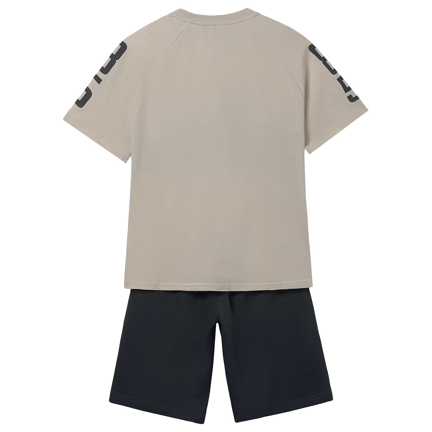 Boys Beige & Black Shorts Set , 2, hi-res