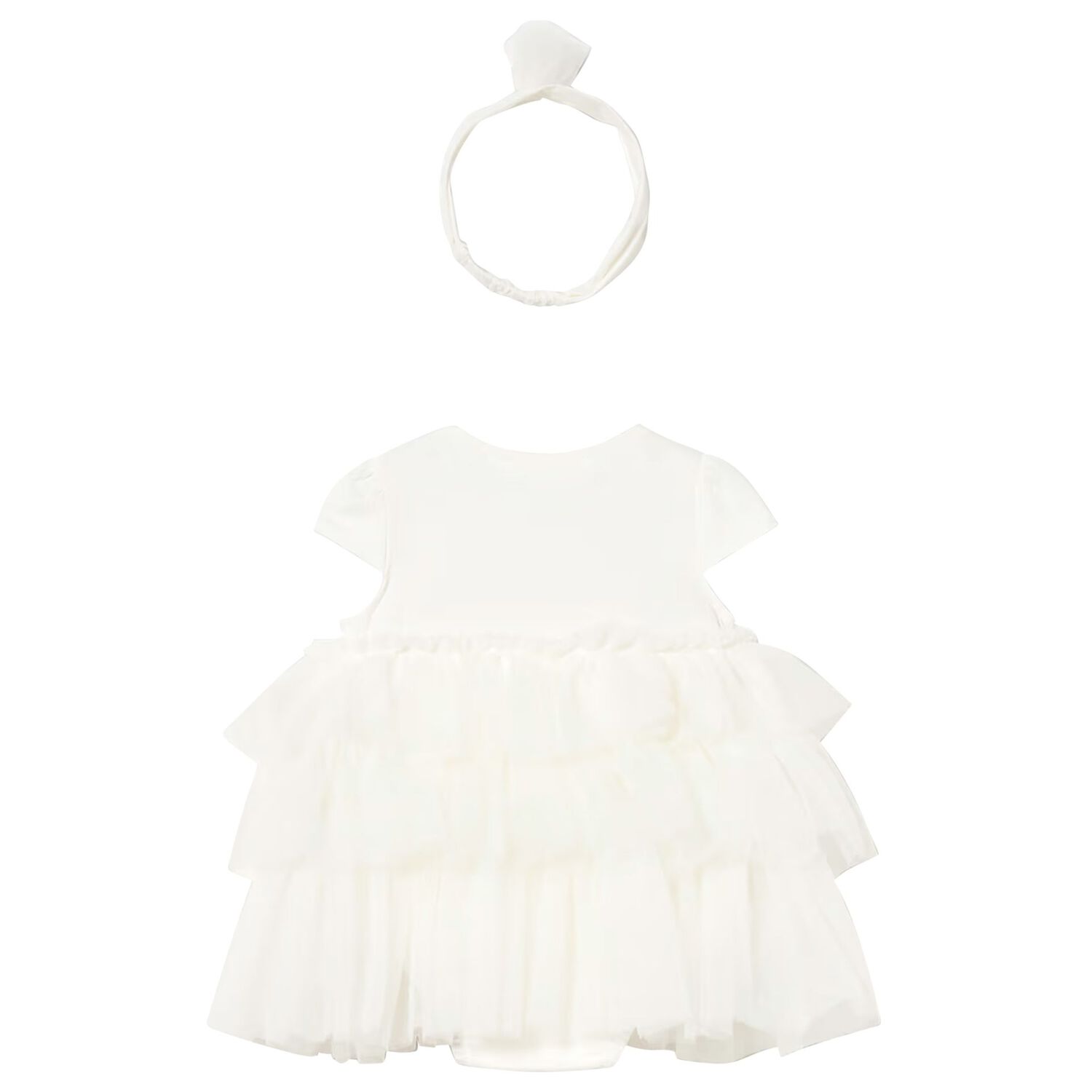 Baby Girls Ivory Tulle Dress Set, 2, hi-res