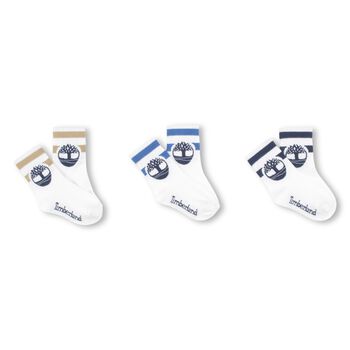 Baby Boys White Logo Socks ( 3 Pack )