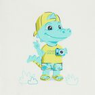 طقم شورت سباحة أبيض وأخضر بنقشة جلد التمساح للأولاد الصغار, 1, hi-res