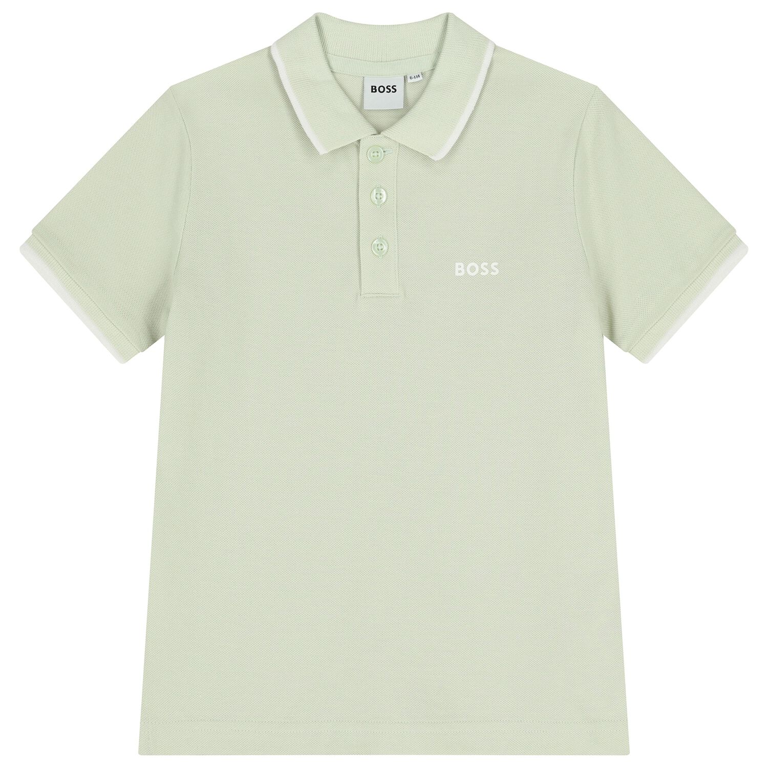 Boys Mini Me Green Logo Polo Shirt, 5, hi-res