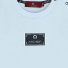 تيشيرت باللون الأزرق بشعار للأولاد , 3, hi-res