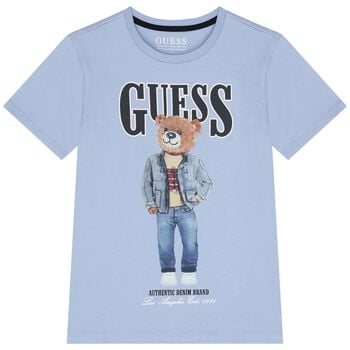 Boys Blue Teddy Bear Logo T-Shirt