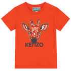 تيشيرت بطبعة الزرافة باللون الأحمر للأولاد, 1, hi-res