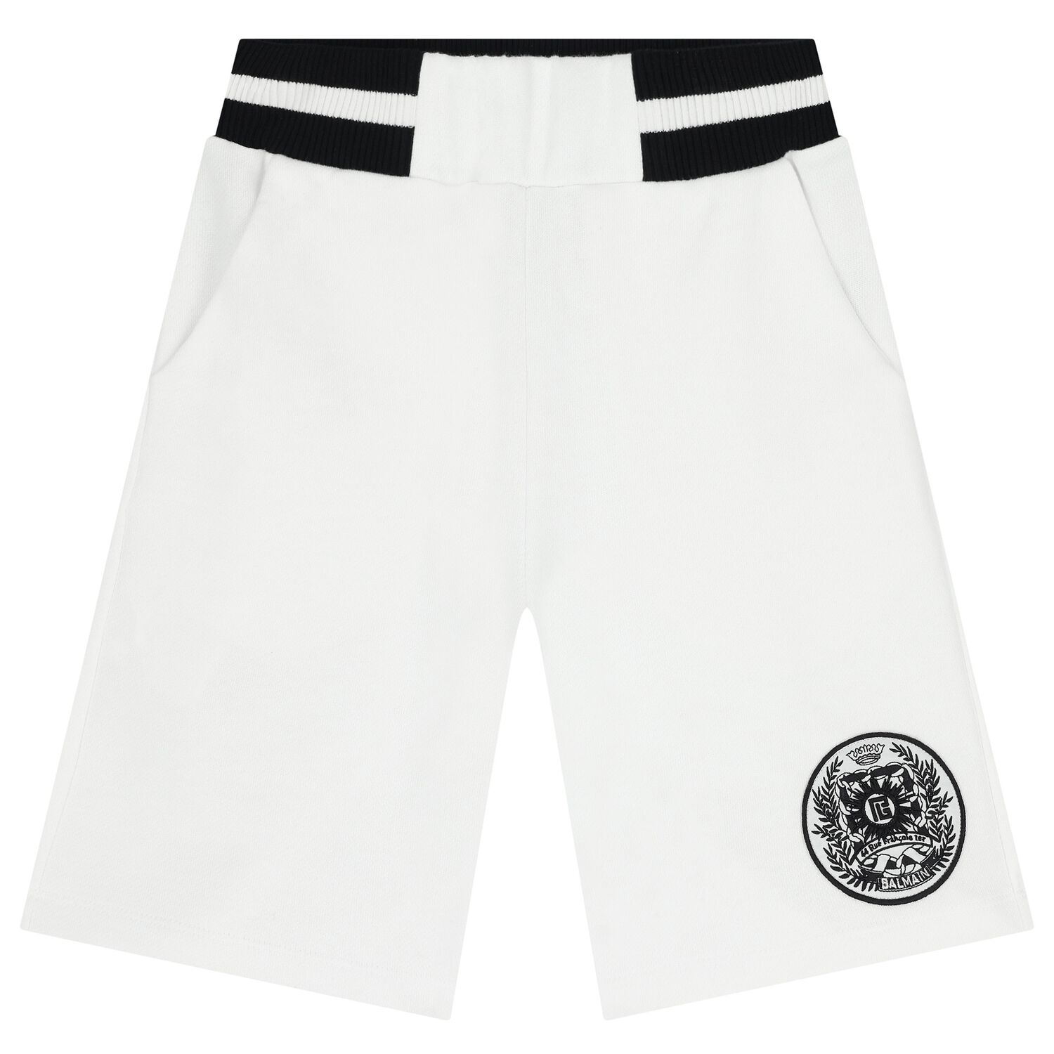Boys White & Black Shorts, 1, hi-res