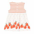Baby Girls White & Orange Dress, 1, hi-res