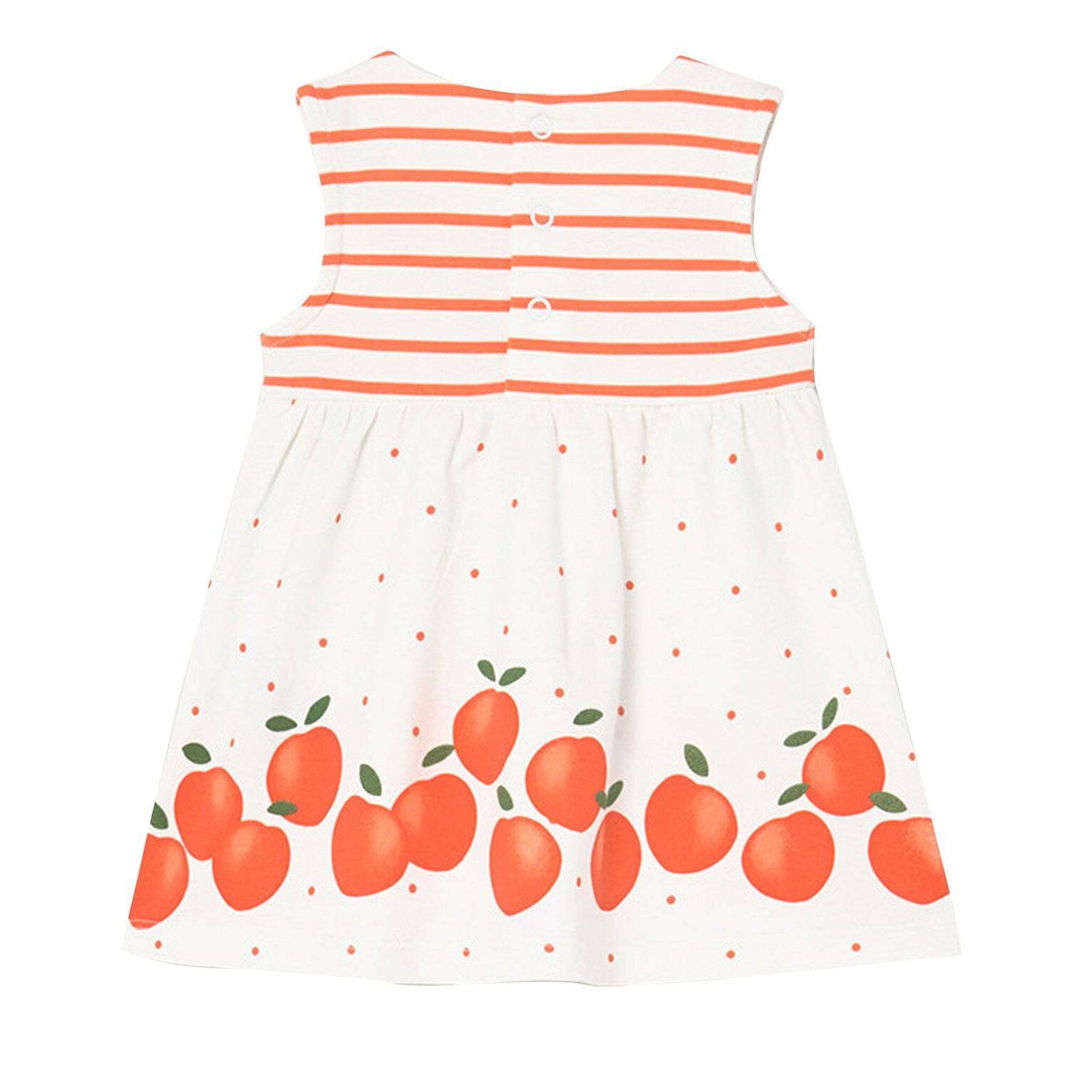 Baby Girls White & Orange Dress, 1, hi-res image number null