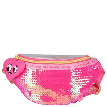 Girls Pink & Silver Sequin Belt Bag ( 25cm ) 