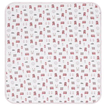 Kissy Kissy Baby Boys White Lively London Blanket, 1 Baby Boys White Lively London Blanket