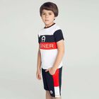 شورت بالشعار باللون الكحلى للأولاد, 1, hi-res
