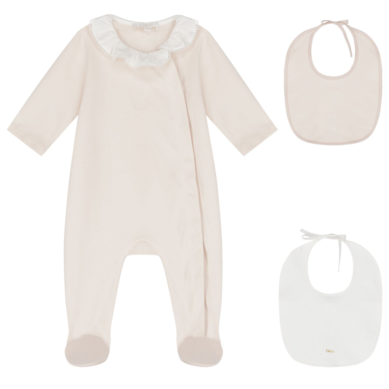 طقم بنات هدايا أفرول بالشعار باللون الوردي, 2, hi-res