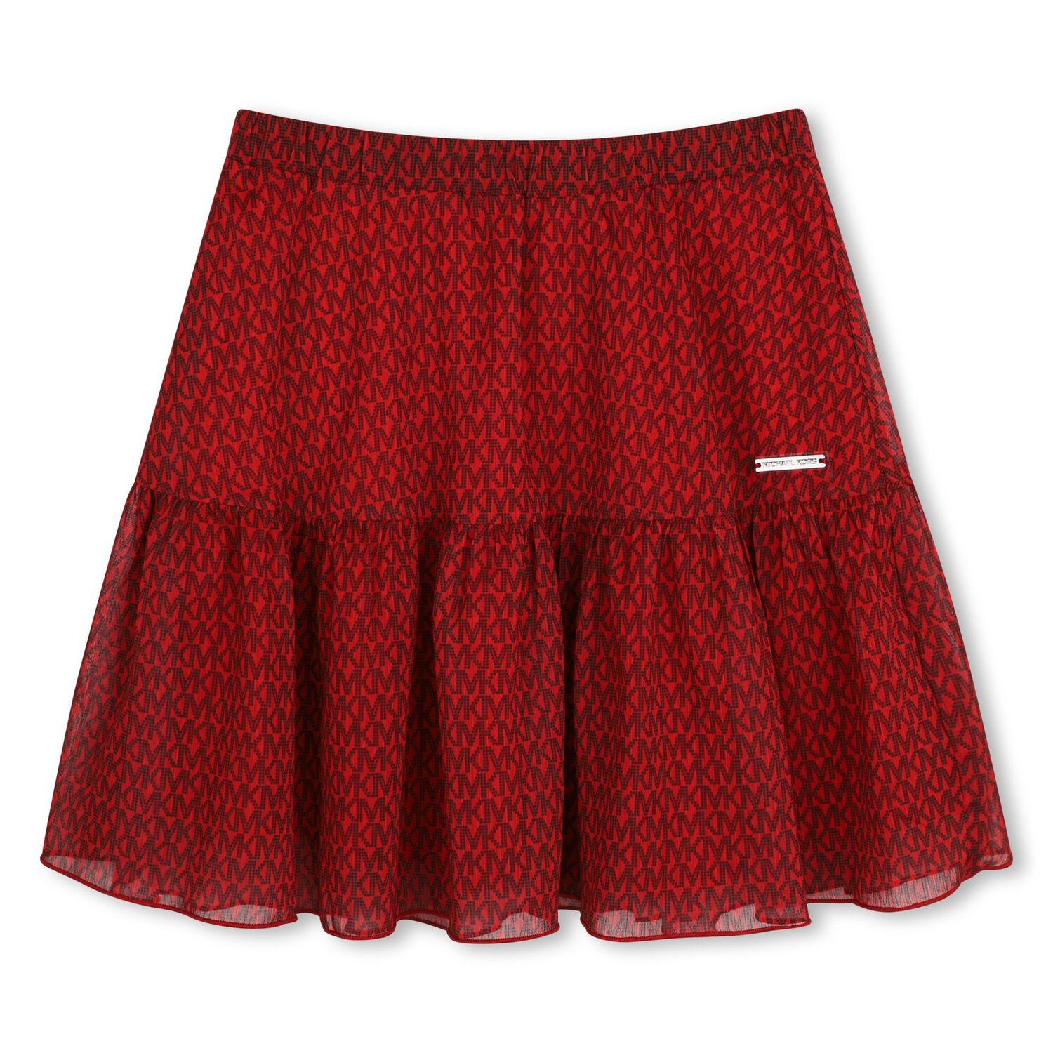 Girls Red Logo Chiffon Skirt, 1, hi-res