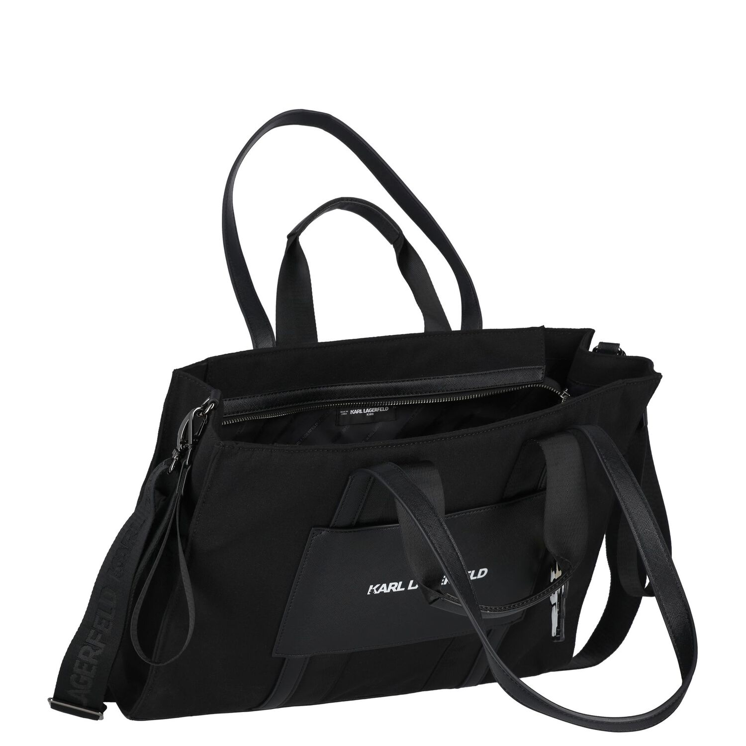 Black Ikonik Karl Baby Changing Bag, 1, hi-res