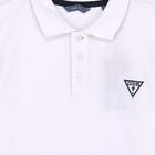 Boys White Logo Polo Shirt, 1, hi-res