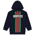 توب أولاد هودي مخطط بالشعار باللون الكحلى, 1, hi-res