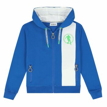 Boys Blue Logo Zip Up Top