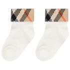 White & Beige Check Baby Socks ( 2-Pack ), 3, hi-res