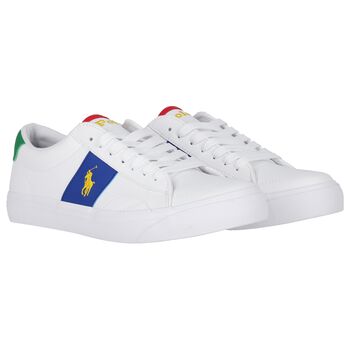 Boys White Logo Trainers