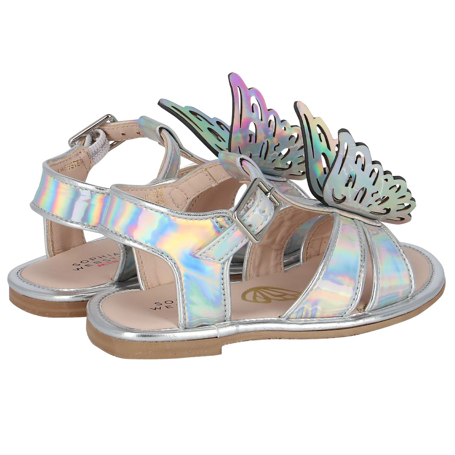 Younger Girls Iridescent Butterfly Sandals, 1, hi-res