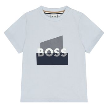 Younger Boys Mini Me Blue Logo T-Shirt