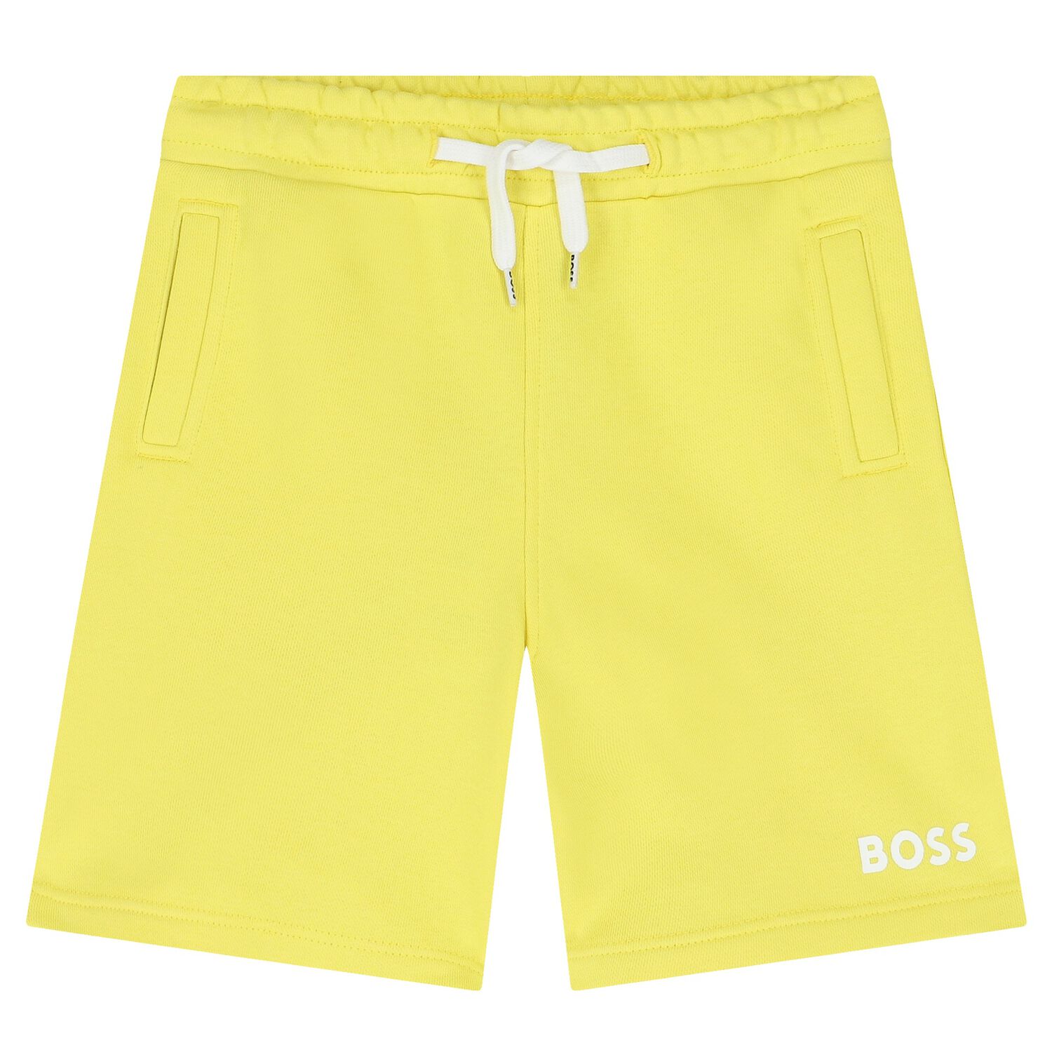 Boys Yellow Logo Shorts, 1, hi-res