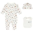 Baby Girls Ivory Teddy Bear Babygrow Gift Set, 1, hi-res