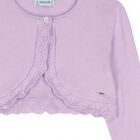 Girls Purple Bolero Knit Cardigan, 6, hi-res