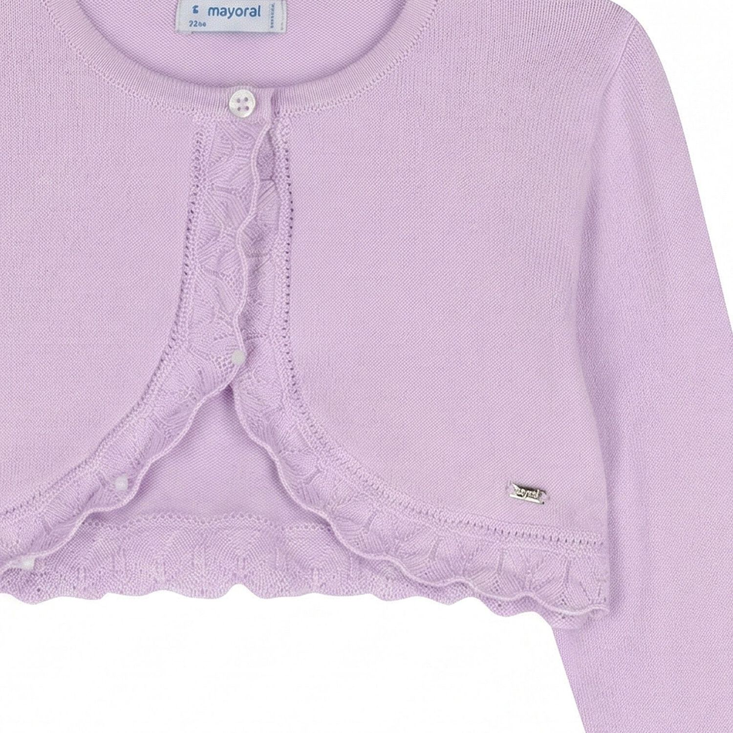 Girls Purple Bolero Knit Cardigan, 6, hi-res