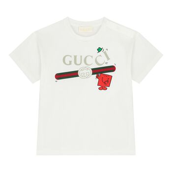 قميص أطفال أبيض مخطط بنمط شبكة