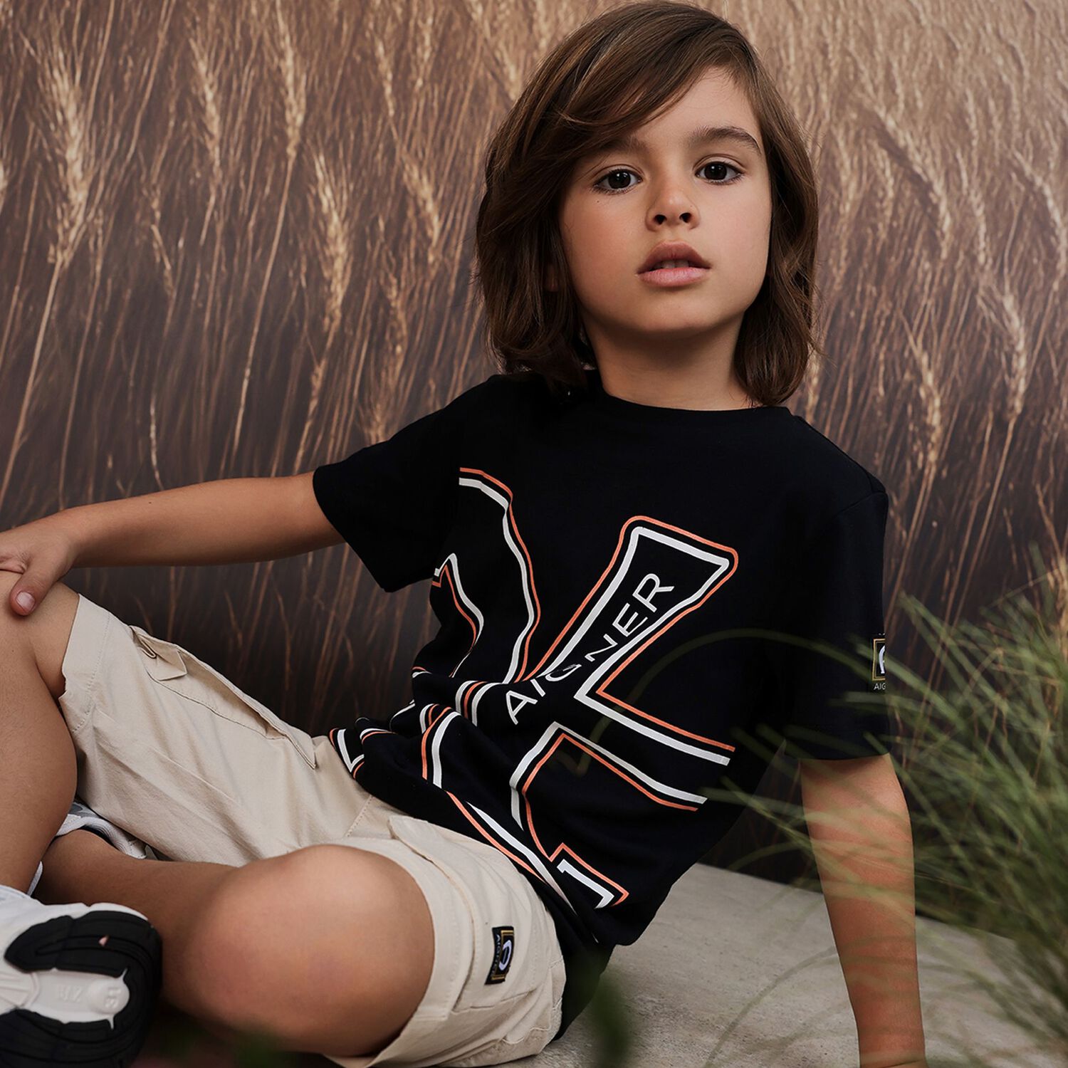Boys Black Logo T-Shirt, 2, hi-res