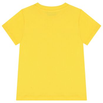 تي شيرت بشعار الدب تيدي باللون الأصفر