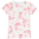 تيشيرت بنات بالشعار باللون الأبيض والوردى, 3, hi-res