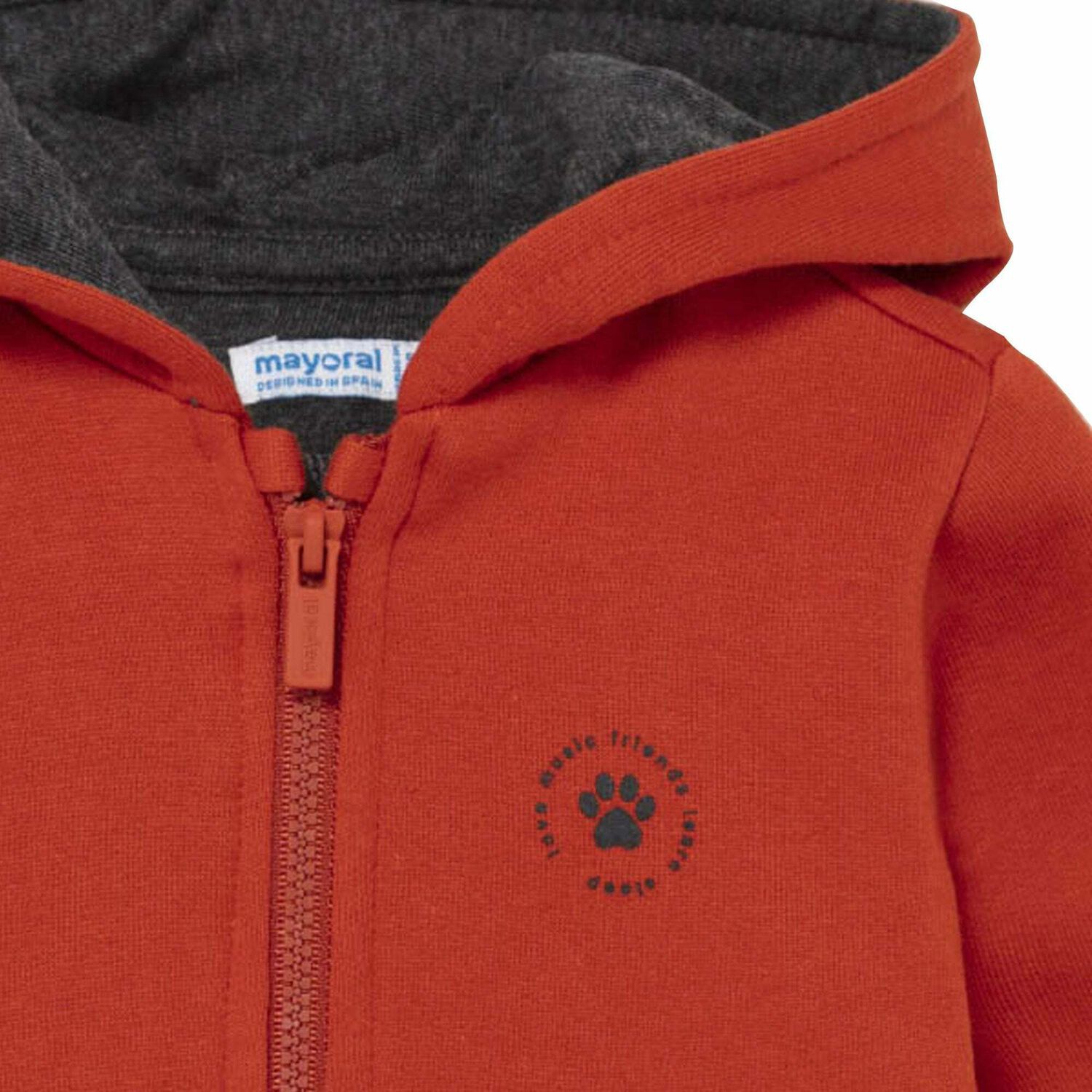 Younger Boys Orange Tiger Zip Up Top, 1, hi-res image number null