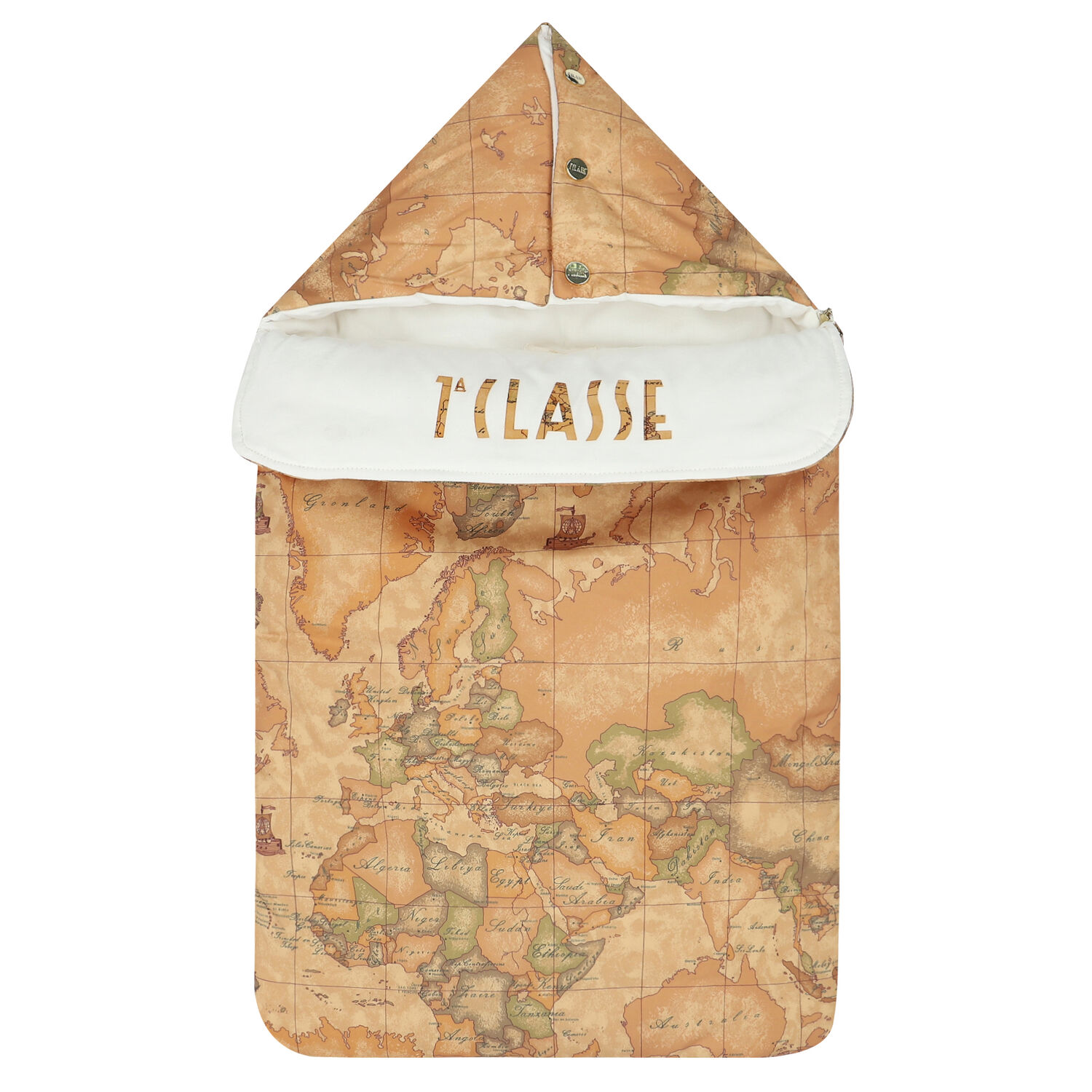 Beige Geo Map Baby Nest, 1, hi-res