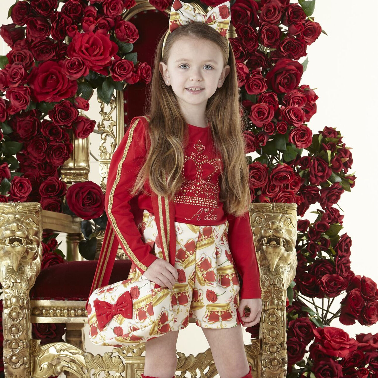 حقيبة كروس بنات مزينة بالترتر باللون العاجى والاحمر , 1, hi-res image number null