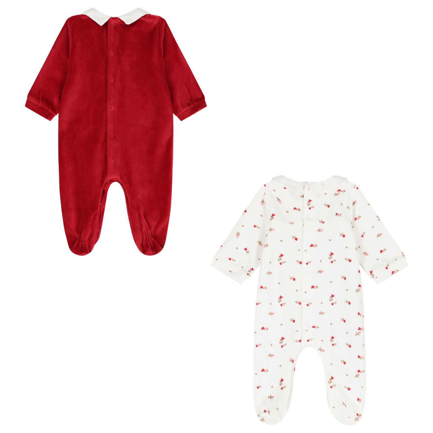 Baby Girls White & Red Babygrows ( 2-Pack ), 3, hi-res