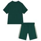 Boys Green Logo Shorts Set, 1, hi-res