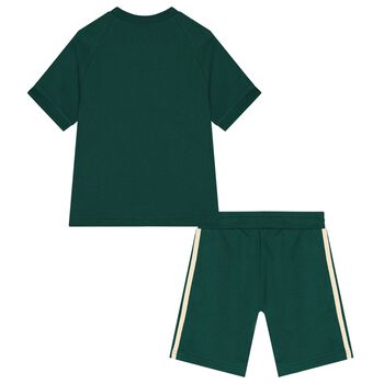 Boys Green Logo Shorts Set