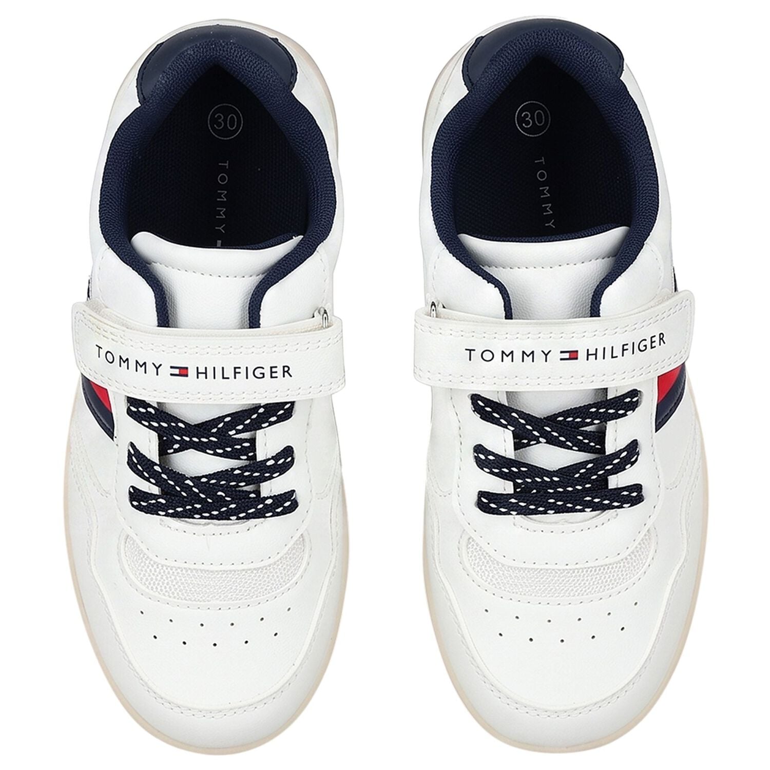 Boys White Logo Trainers, 1, hi-res