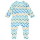 Blue & Yellow Zig Zag Babygrow, 1, hi-res