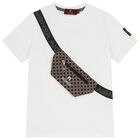 Boys White Logo Bag T-Shirt, 1, hi-res