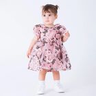 Younger Girls Pink Floral Dress, 1, hi-res