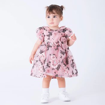 Younger Girls Pink Floral Dress