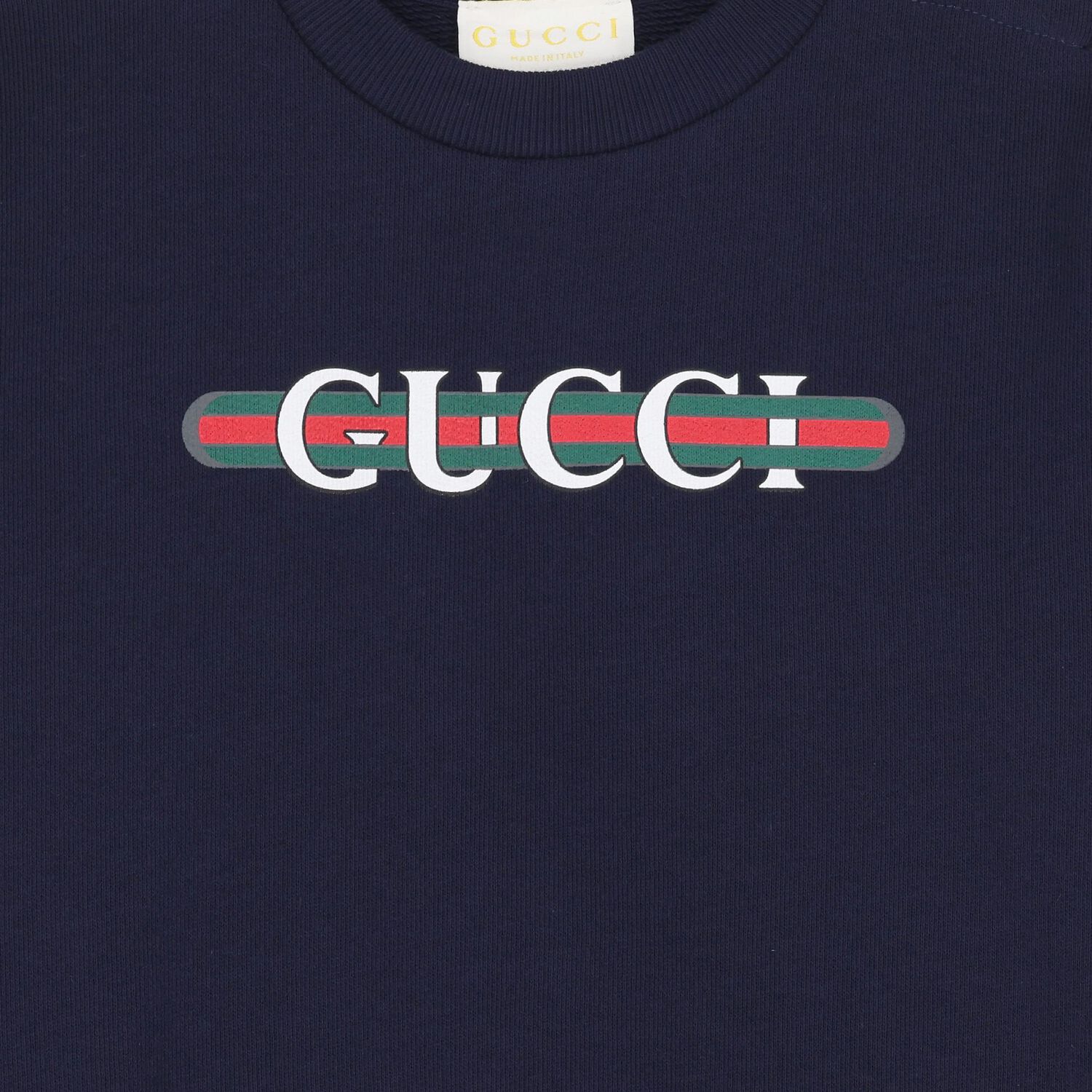 سويت شيرت أولاد بالشعار وخطوط ويب باللون الكحلى , 1, hi-res